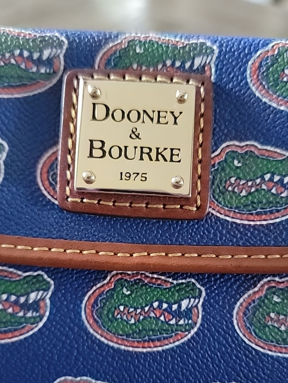Dooney & Bourke Blue Florida Gators Logo Wallet with Brown Trim - Picture 3 of 14